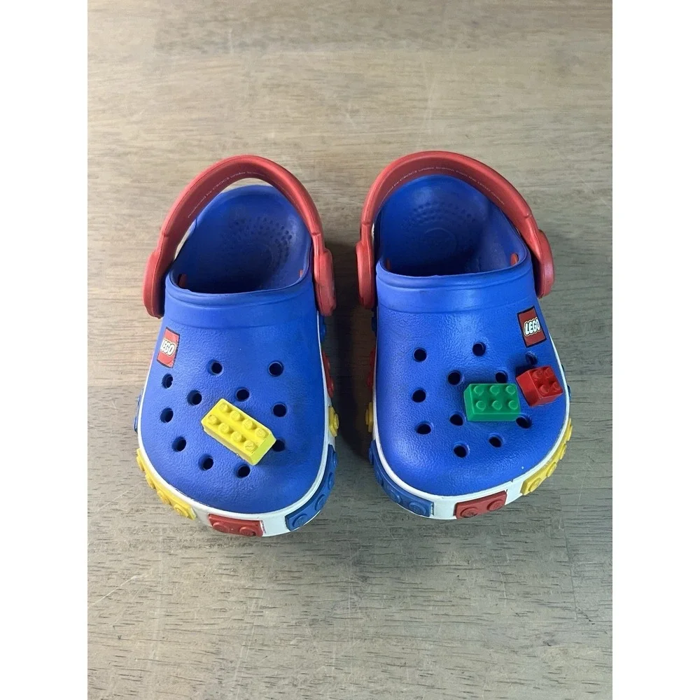 Crocs Toddler Size 4/5 Lego With Lego Attachments EUC